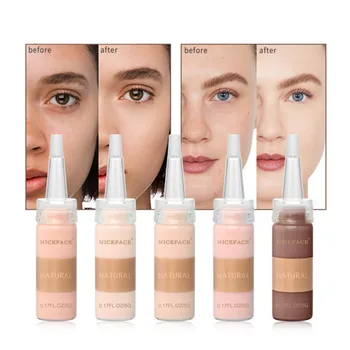 

5/10PCS Liquid Concealer Foundation Set Full Coverage Oil Control Concealer Base Face Cream Easy to Wear Soft Face Make Up
