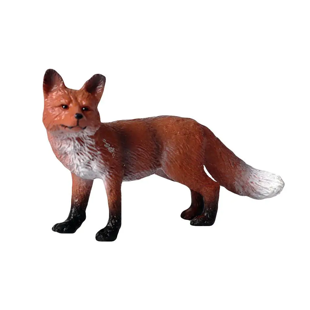Mini Simulation Red Fox Models Home Garden Statues Ornaments Figurine Decoration For Forest Style Decor Accessories | Игрушки и хобби