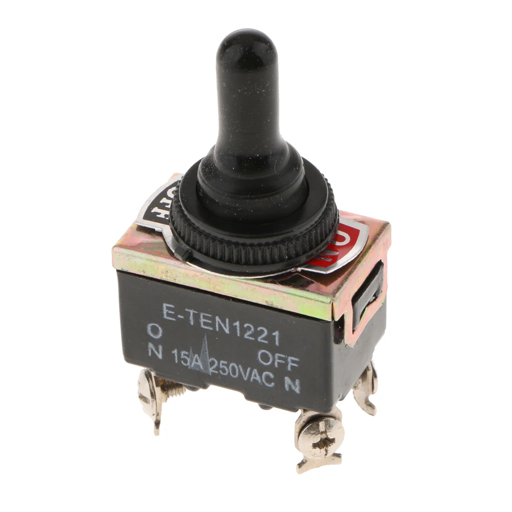 Waterproof Cap, Metal Toggle Flick Switch, Rocker Toggle Switch, ON/OFF 15A 250V AC, Momentary Car Dash