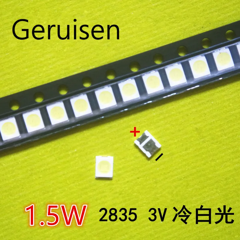 500pcs Universal LED Backlight 1.5W 3V 1210 3528 2835 131LM CUW JHSP Cool White LCD TV Application | Лампы и освещение