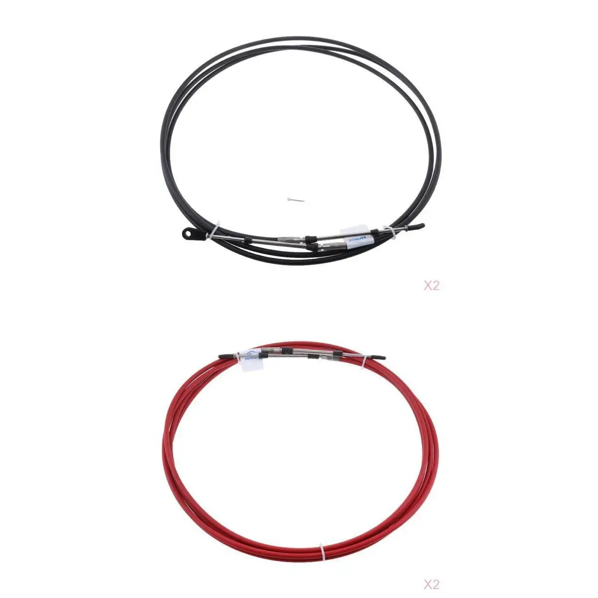 4PCS Boat Throttle Cable, Universal 10FT Marine Control Lever Shift Cable Great for Yamaha Outboard Red/Black