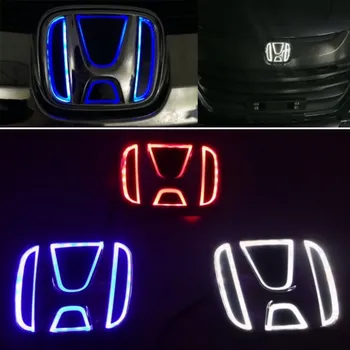 

5D Car Front LED Emblem Badge Light Sticker for Honda Accord Civic Fit Odyssey CRV Pilot HRV Amaze City Jade Auto Accessories