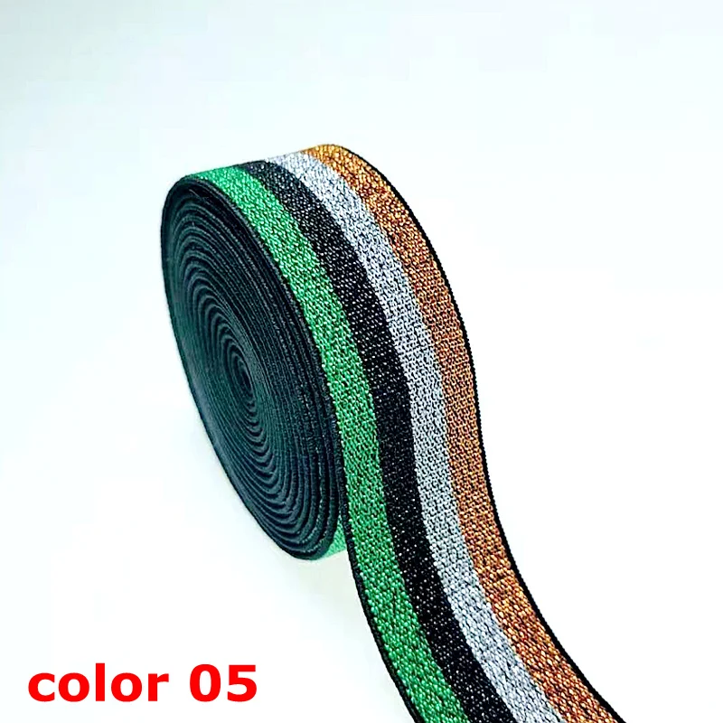 color 05 HL 25 мм 2 м/10 м красочные резинки горячего тиснения DIY тесьма Одежда Сумки, швейные принадлежности - Цвет: color 05