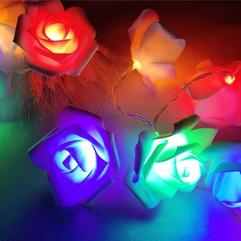 

Led Artificial Rose Lantern String Solar Light 20LED Christmas Wedding Holiday Gift Decoration Courtyard Decorative Lights
