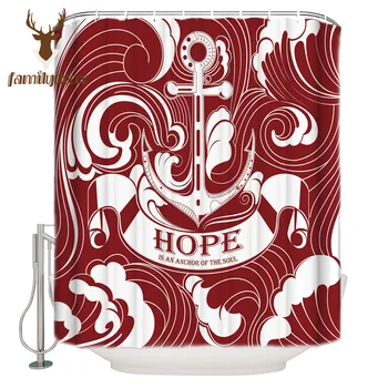 

Hope Is The Anchor Of The Soul Pattern Shower Curtains Polyester Fabric Waterproof Bathroom Bath Curtain
