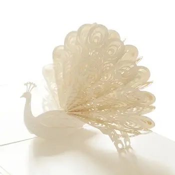 

3D Peacock up Birthday Card for Wife Husband Kids Valentine Day Card Handmade Anniversary Wedding Cards Happy New Year Gradu