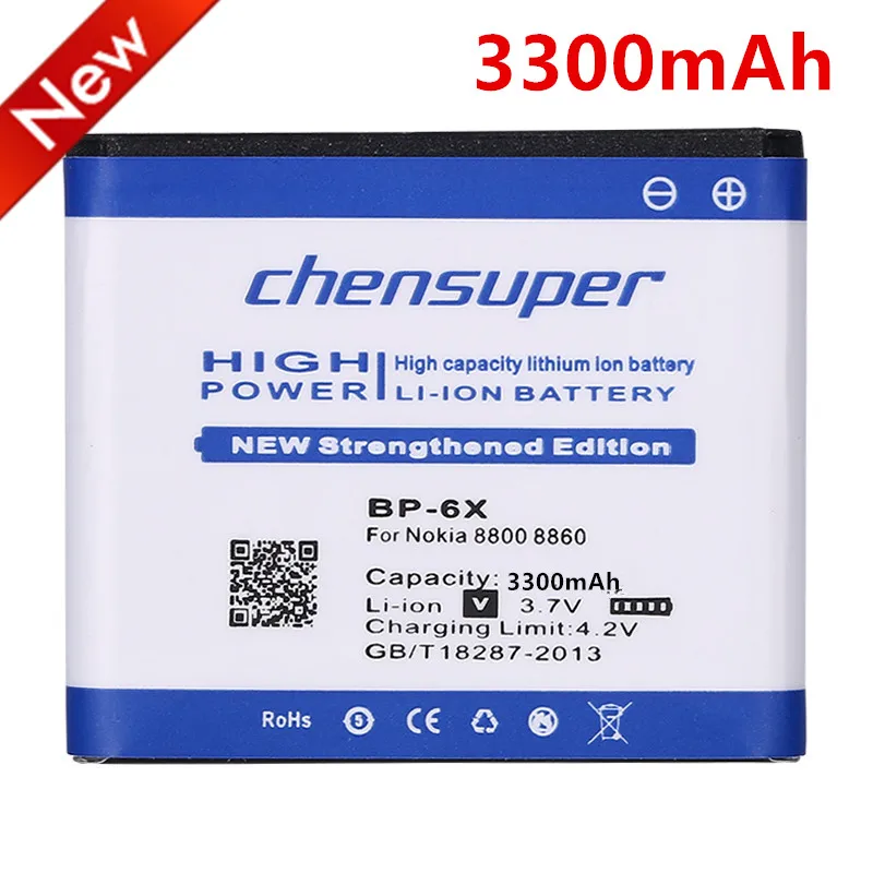 Chensuper 3300Mah Bp-6X Li-Ion Batteria Del Telefono Per Nokia 8800 8860 8800 Sirocco N73I