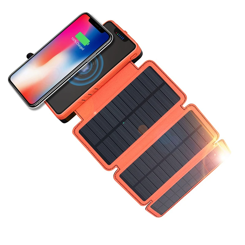 Wireless Power Bank 20000mAh Qi Wireless Charger Portable Solar Powerbank For iPhone 11 pro Samsung Tablet Waterproof Poverbank charging bank