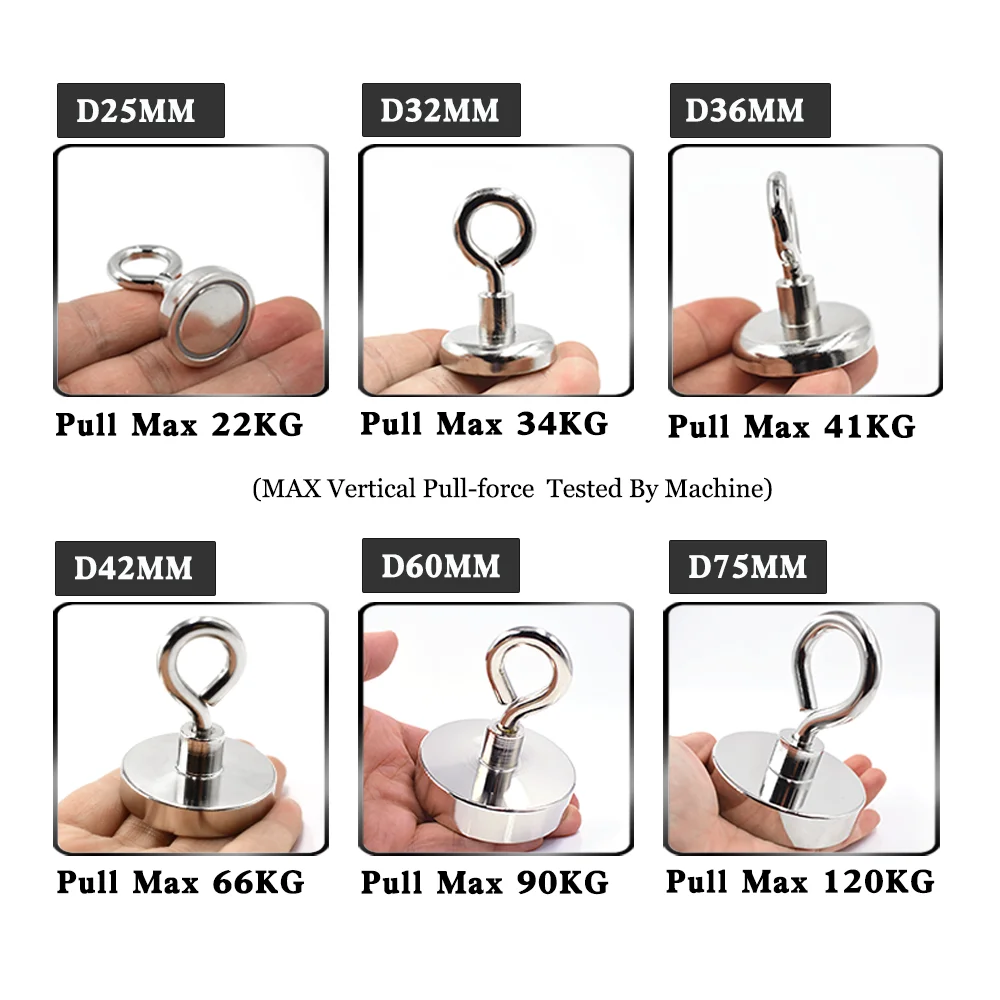 Super Strong Neodymium Magnet Pot Fishing Salvage Magnet Equipment Holder Pulling Mounting Pot With Ring Sea Fishing Magneti 1PC