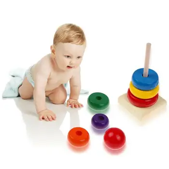 

Rainbow Tower Jeng Le Building Blocks Children's Toys Building Toys Non-toxic Early Safe Block Education Puzzle O7R7