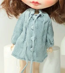Кукла 1/6 Ретро хлопковая рубашка blyth Top Ob24 длинная рубашка кукольный наряд(Fit blyth, ob24, pullip, azone, licca, ICY, кукла 1/6 - Цвет: blue