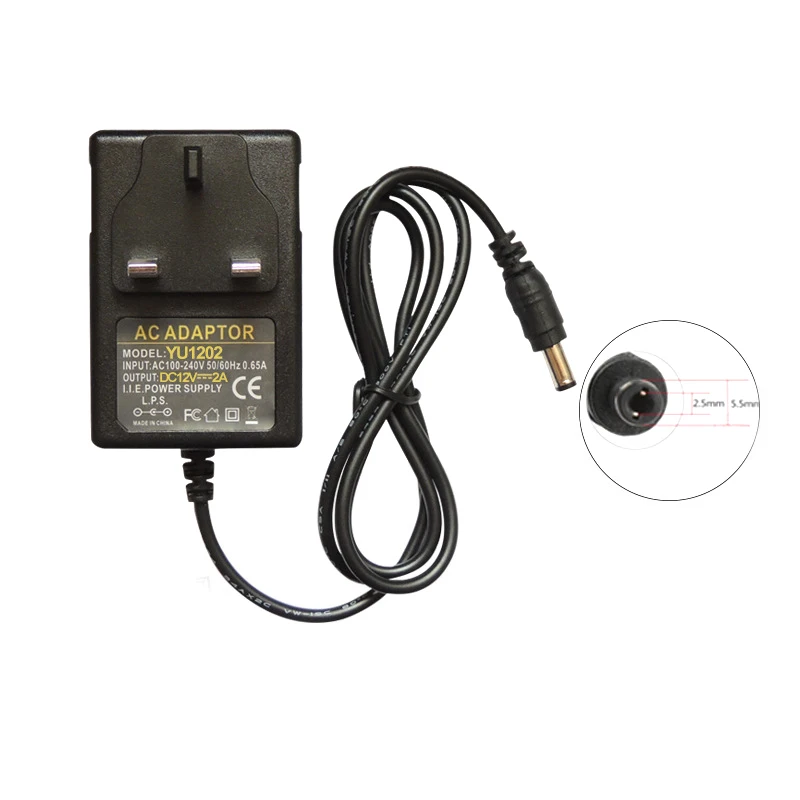 120pcs 24V1A high quality AC 100V-240V Converter Adapter DC 24V 1A Power Supply UK Plug DC 5.5mm x 2.1mm 1000mA
