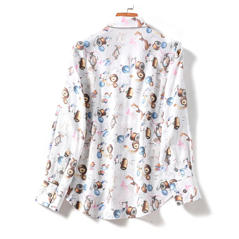 Women Blouse Good Quality Silk Autumn New Long
