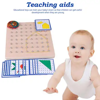 

Baby Toy Creative Graphics Rubber Tie Nail Boards with Cards Childhood Education Preschool Kids learning tools