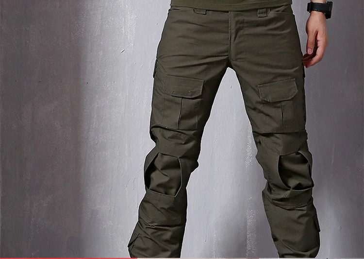 Army green Тактические брюки-карго, военные мужские камуфляжные брюки SWAT Army Airsoft, Пейнтбольная боевая одежда, рабочие брюки, черные армейские зеленые - Цвет: Army green