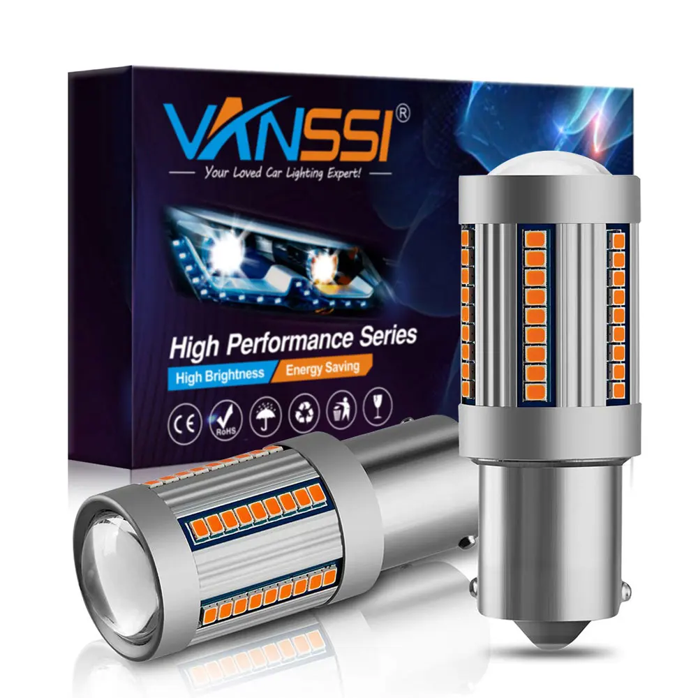 VANSSI 2x2000lm 25 Вт Янтарный T20 7440 7440NA WY21W/Bau15s 7507 PY21W светодиодный Canbus без гипервспышки встроенный резистор поворотные сигнальные огни