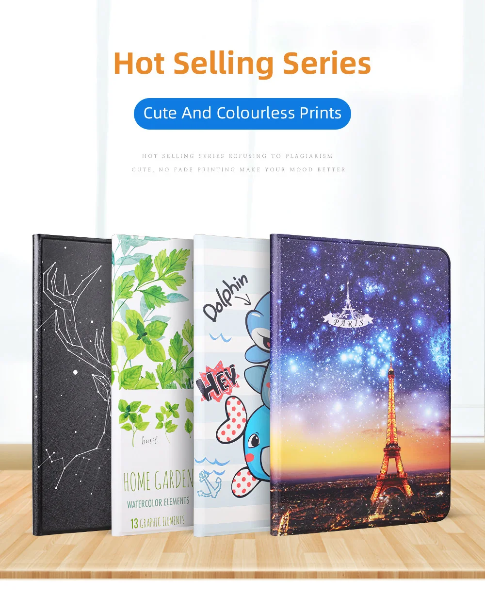 Painting Cute Bear Cases For iPad New Air 1 2 A1823 A1954 A1566 Cartoon Rabbit Flower Monkey Shockproof Tablet Leather
