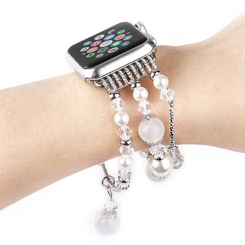 Luxury Agate strap For apple watch band 45mm/41mm 44mm 40mm 42mm/38mm bracelet watchband correa iwatch series 5 4 3 se 6 7