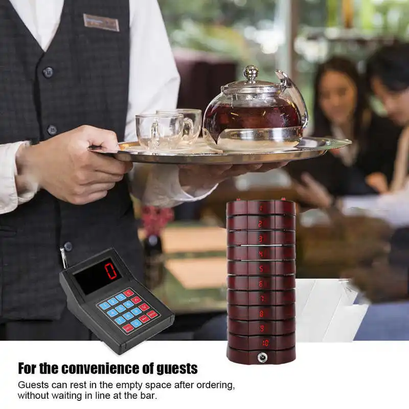 For SU-668 Pager 10 Pcs Long Distance Wireless Guest Paging Queuing System Receiver For Bar Church Nursery Rstaurant Cafe