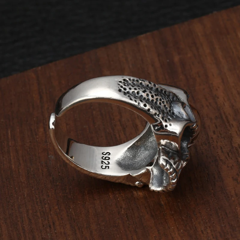 925 пробы, Серебряное мужское кольцо в стиле панк-рок, череп, глаз дьявола, ювелирные изделия A3224