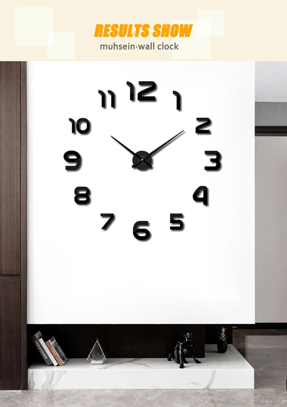 Muhsein 2022 Home Decoration New Wall Clock 3d DIY Mute Wall Clock Acrylic Mirror Sticker  Quartz Watch Free Shipping