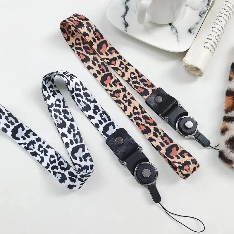 

Universal fashion leopard necklace lanyard key ID gym mobile phone with USB badge holder DIY work belt U disk anti-lost rope