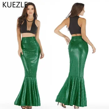 

Fashion fishtail skirt 2020 ankle long skirt elegant prom performance skirt sexy slim girl stage performance High waist Skirts