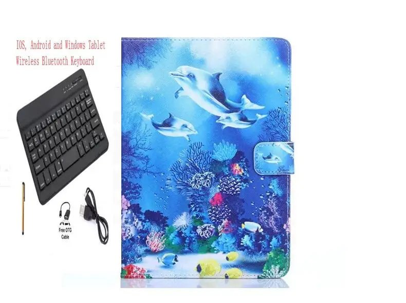 Bluetooth клавиатура чехол для huawei MediaPad T3 10 AGS-W09/AGS-L09 9,6 дюймовый планшет клавиатура подставка PU кожаный магнитный чехол+ ручка - Цвет: Keyboard Case