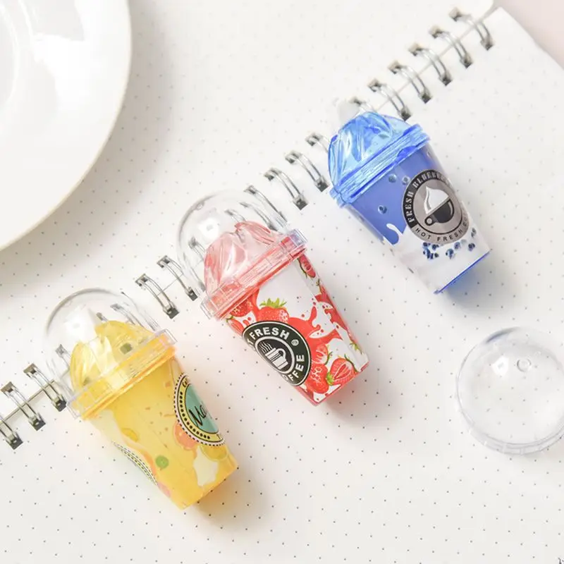 Cute Milk Tea Cup Ice Cream Correction Correcting Tape Stationery Corrector School Office Supplies Student Kids Gifts