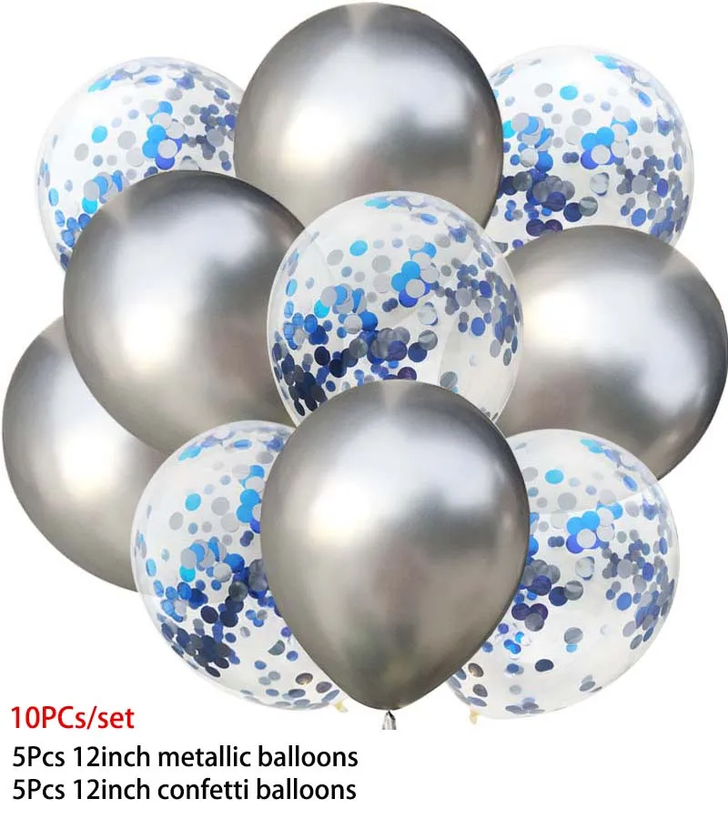 Confetti metal 3 10 шт./лот 12 дюймов золотые металлические латексные шары и цветные конфетти на день рождения украшения для детской вечеринки Свадебная игрушка-воздушный шар - Цвет: Confetti metal 3