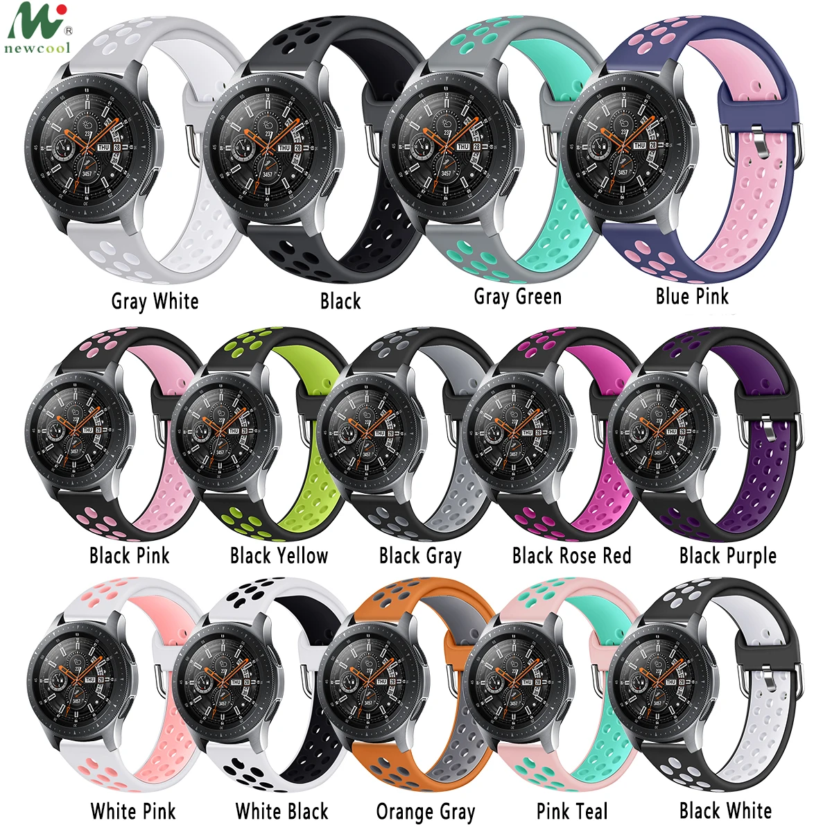 Ремешок силиконовый универсальный для Huawei GT/GT 2 браслет часов GT2E Watch Pro Samsung Galaxy Gear2