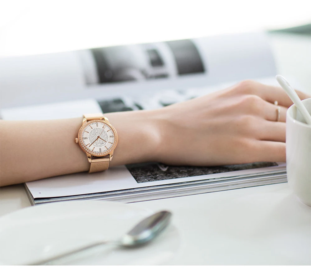 Японский механизм бриллиантовый модный сетчатый ремешок с браслетом женские наручные часы роскошные женские часы Прямая поставка одно поколение