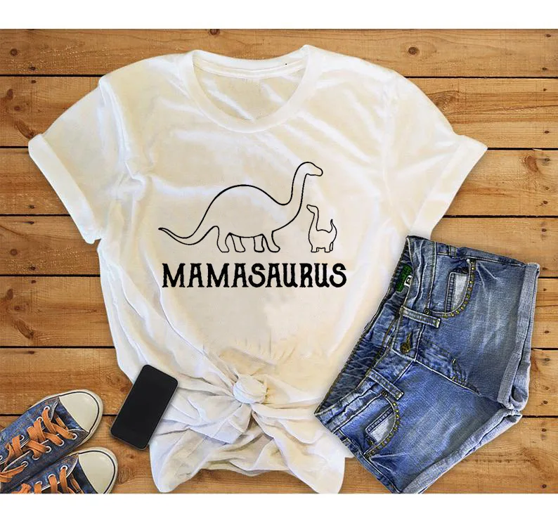Женская футболка с динозаврами Mamasaurus забавная Kawaii уличная Юрского периода