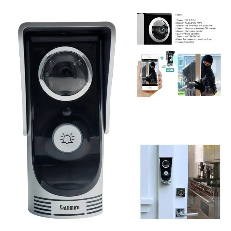 New WIFI Doorbell Video Intercom Door Phone Wireless Digital Smart Peephole Viewer Camera 2.0 Megapixel Night Vision Door Bell