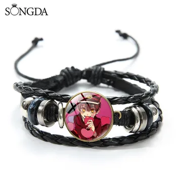 

SONGDA Fashion Anime Toilet Bound Hanako Kun Charm Bracelet Multi Layer Leather Figure Photo 3D Glass Cabochon Bracelets Jewelry