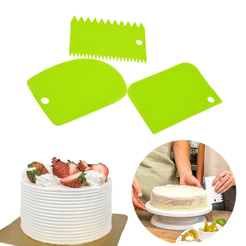 Cake Spatula Dough Cutter Plastic Cream Pastry Smooth Scraper Baking Slicer Tr16 Cooking Utensils Home Garden Cookware Dining Bar