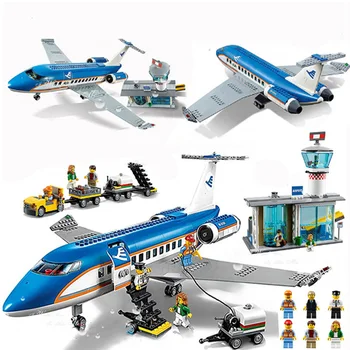 

02043 City Series International Airport Airbuss Aircraft Airplane Building Blocks model Compatible Bricks Toys for Kids Gifts