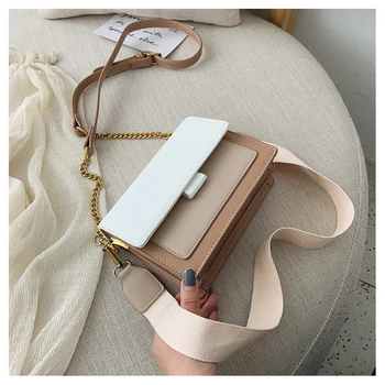 

2020 Female Bag Contrast Leather Crossbody Bag Travel Handbag Fashion Simple One Shoulder Crossbody Bag Ladies Handbag