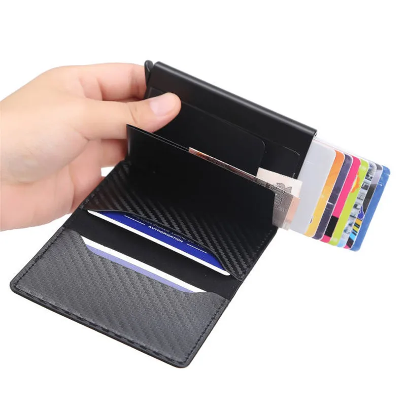 Wallet Card Holder Credit Card Wallet Smart Wallet Credit Card Holder Card Holder Card Wallet Wallet Card Bag Rfid Men Women Smart Wallet Credit Bank Card Holder Fashion Purse Aluminum Alloy Business Casual Mini Wallet Brand PU Purse