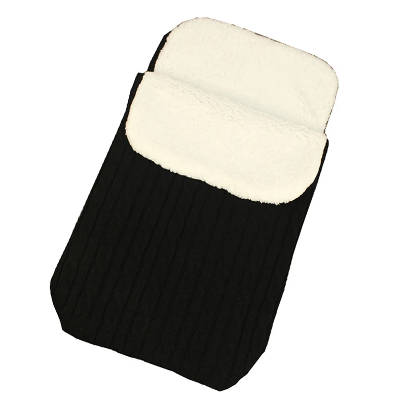 Winter baby stroller sleeping bag outdoor button baby knitted sleeping bag wool plus velvet thick quilt warm  sleeping bag 30D5 (4)