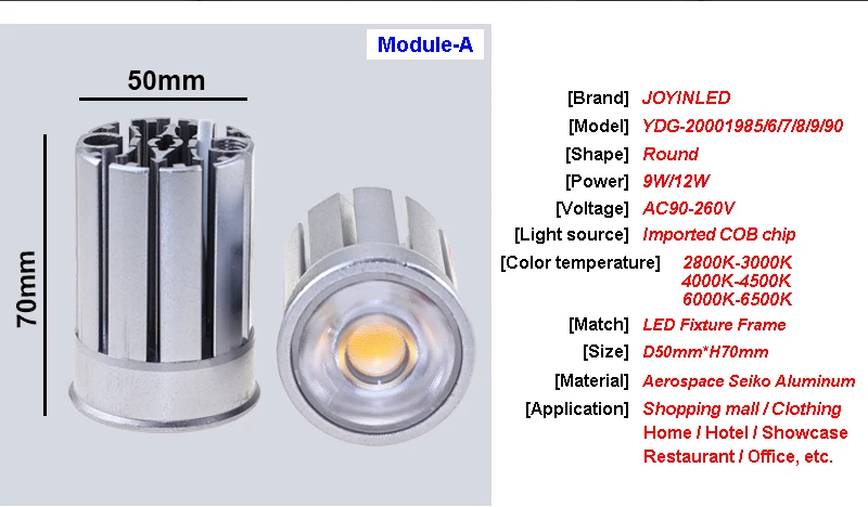 Круглый светодиодный прожектор модуль 5 Вт/7 Вт/9 Вт/12 Вт AC90-260V с регулируемой яркостью 110 В 220 В Светодиодный точечный светильник для держателя лампы