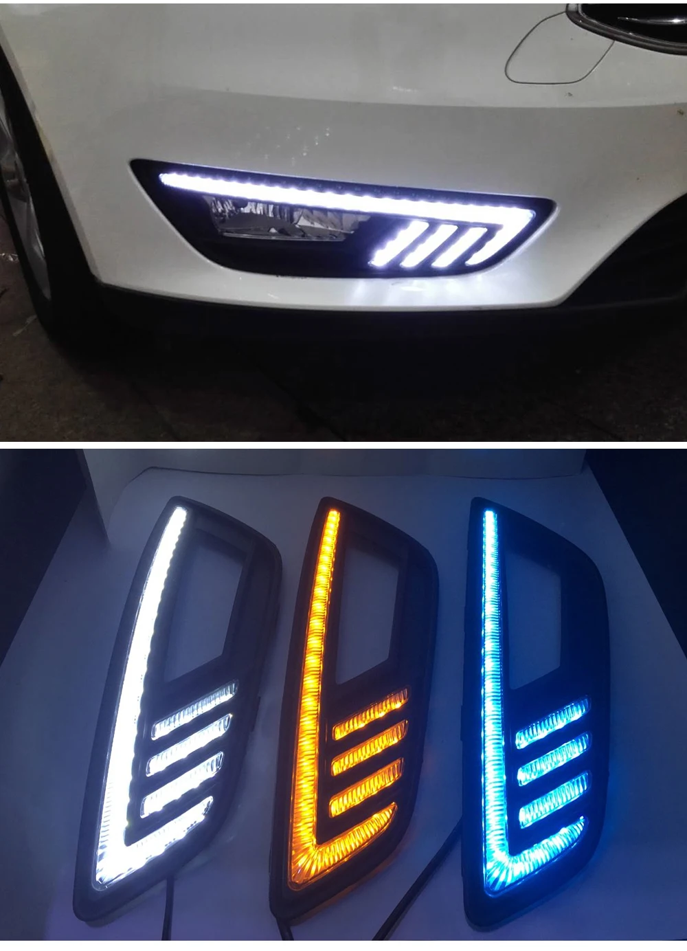 CSCSNL 1 пара 12 в светодиодный для Ford Focus 4 автомобиль DRL дневные ходовые огни бампер передняя противотуманная фара
