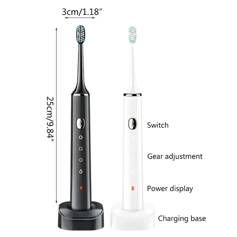 Sonic автоматическая электрическая зубная щетка Водонепроницаемая USB перезаряжаемая 4 режима путешествия T4MB