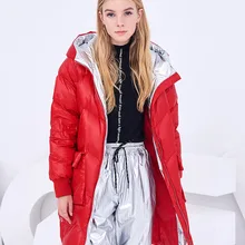 BOSIDENG новая зимняя куртка-пуховик на 90% утином пуху, женский пуховик, длинная парка с капюшоном, металлический материал, тканевый светильник, водонепроницаемый B80142586DS