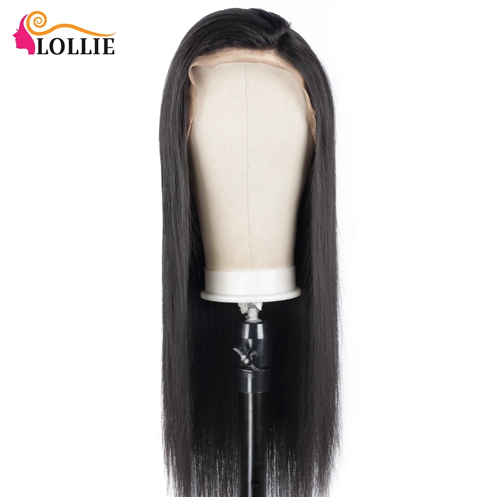 Dianteira do Laço em Linha Peruca de Cabelo em Linha Perucas de Cabelo Humano em Linha Lollie Peruca Reta Natural 13x4 Pré Arrancadas Cor 12 Cheap Apliques com cabelo humano