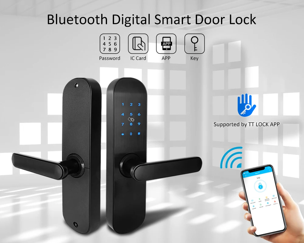 TTlock приложение электронный дверной замок Bluetooth wifi умный сенсорный экран замок, цифровой код клавиатуры Засов для дома гостиницы квартиры