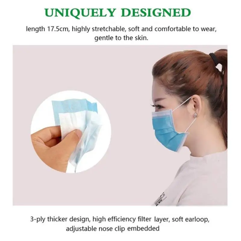 

Cycling Anti-smog Mask Disposable Mouth Mask Antibacterial 3 Layers Non-woven Dust Filter Anti Shield Mouth Mask Unisex