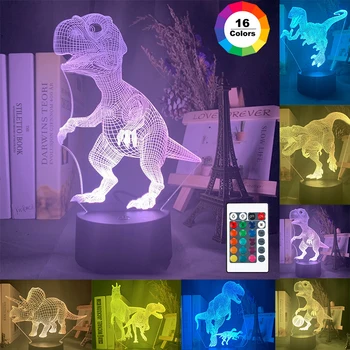 

3D LED Night Light Dinosaur Anime Series 16Color 3D Night Light Remote Control Table Lamp Toy Gift Children Home Decoration