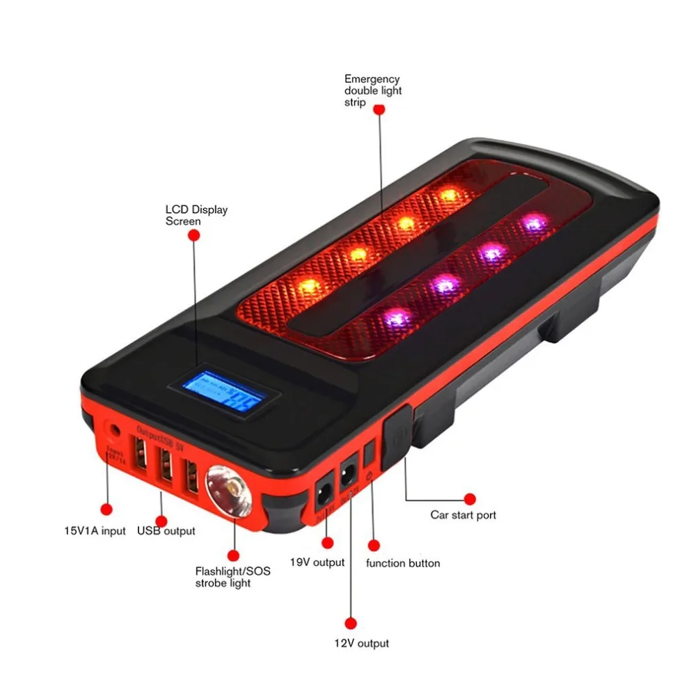 Car Jump Starter Portable Starting Device Lighter 4USB 22000mAh Car Starter 600A Portable Car Starter Lighter