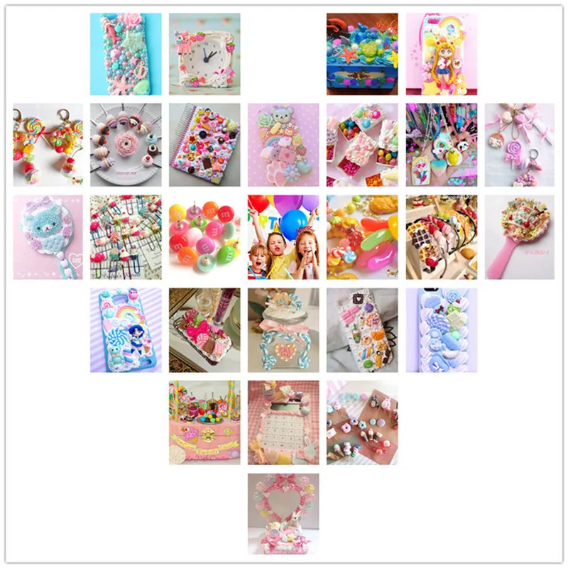 pçs saco de doces misturados flatback cabochons resina scrapbook artesanato diy enfeites decoração acessórios headwear